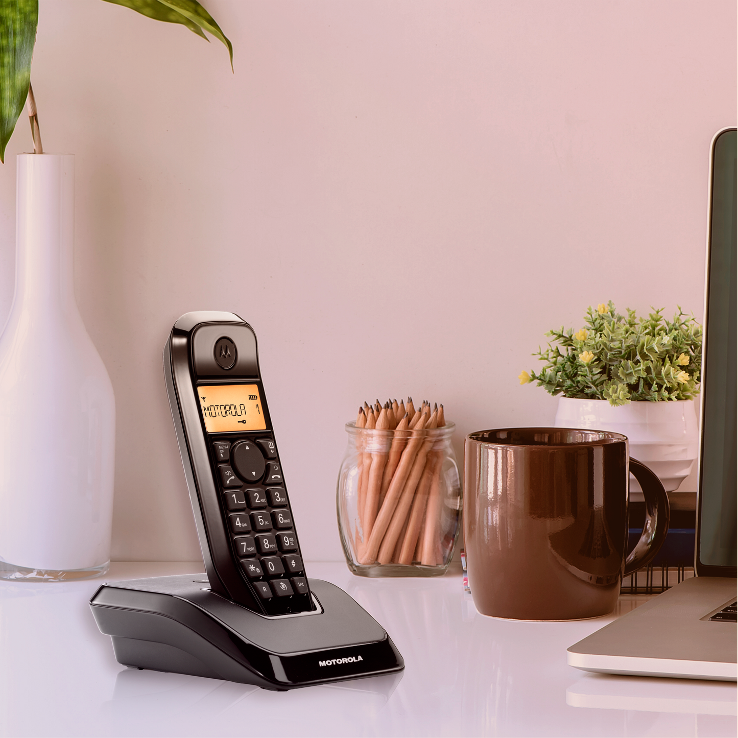 MOTOROLA TELEFONO CORDLESS CON VIVAVOCE FUNZIONE MUTE INTERCOMUNICANTE S1201
