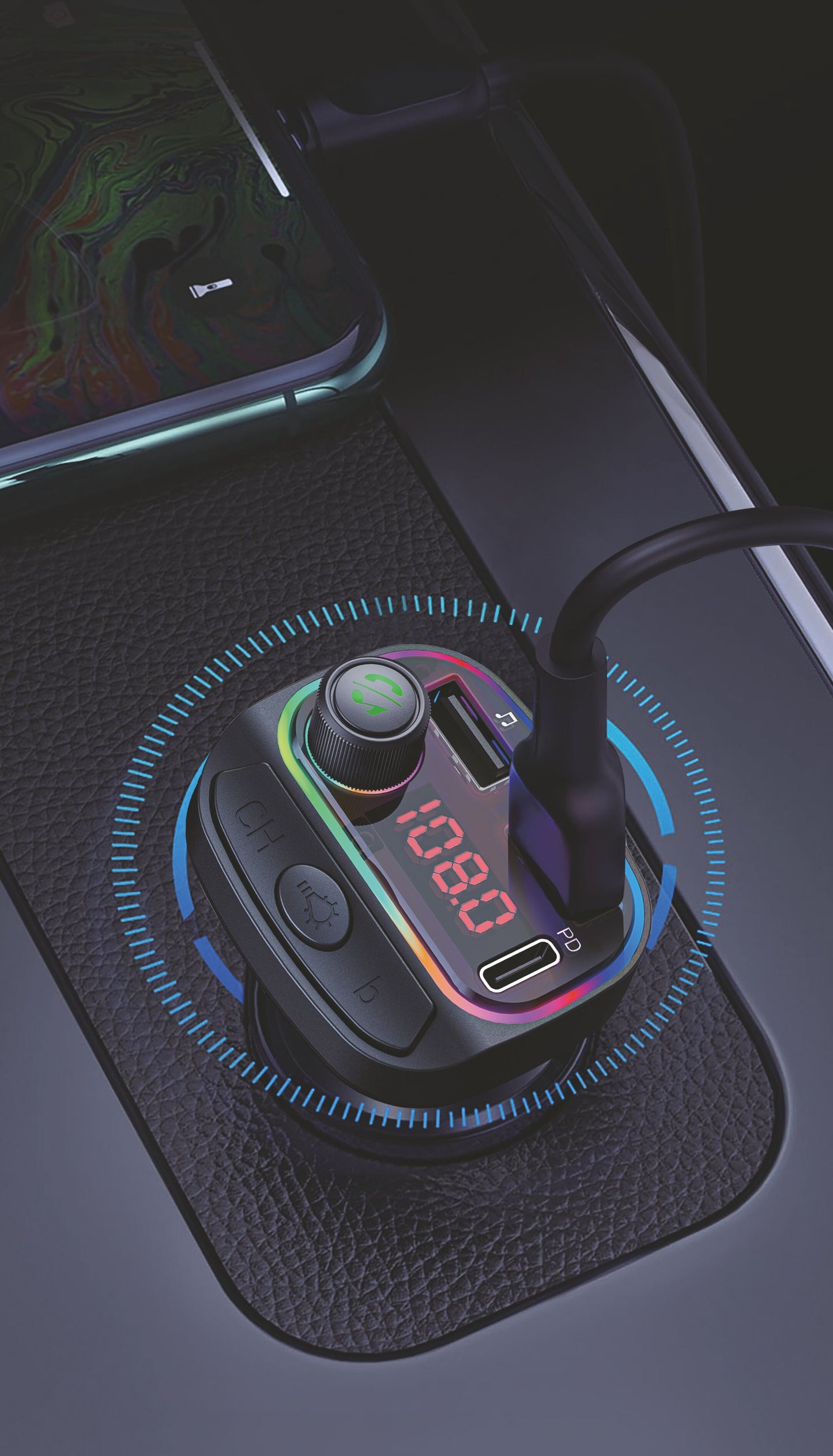 SWISSTEN TRASMETTITORE FM BLUETOOTH 5.3 MP3 WAV COMPATIBILE CON ASSISTENTI VOCALI: SIRI, ALEXA, GOOGLE ASSISTANT 20114031
