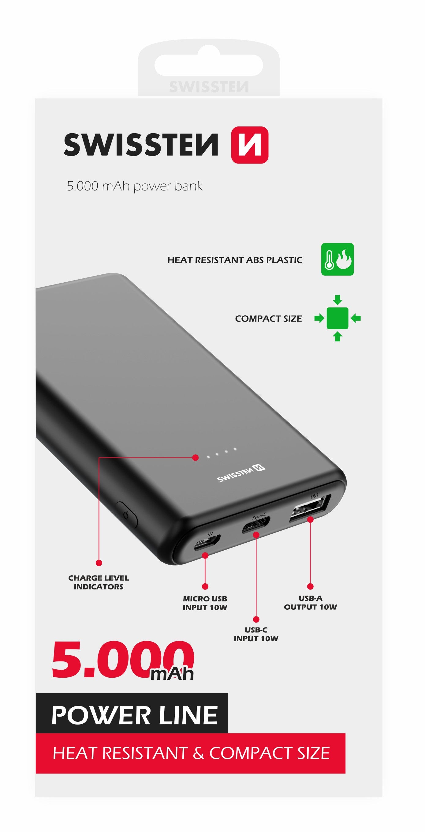 SWISSTEN POWER BANK 5000mAh 10W 22013910