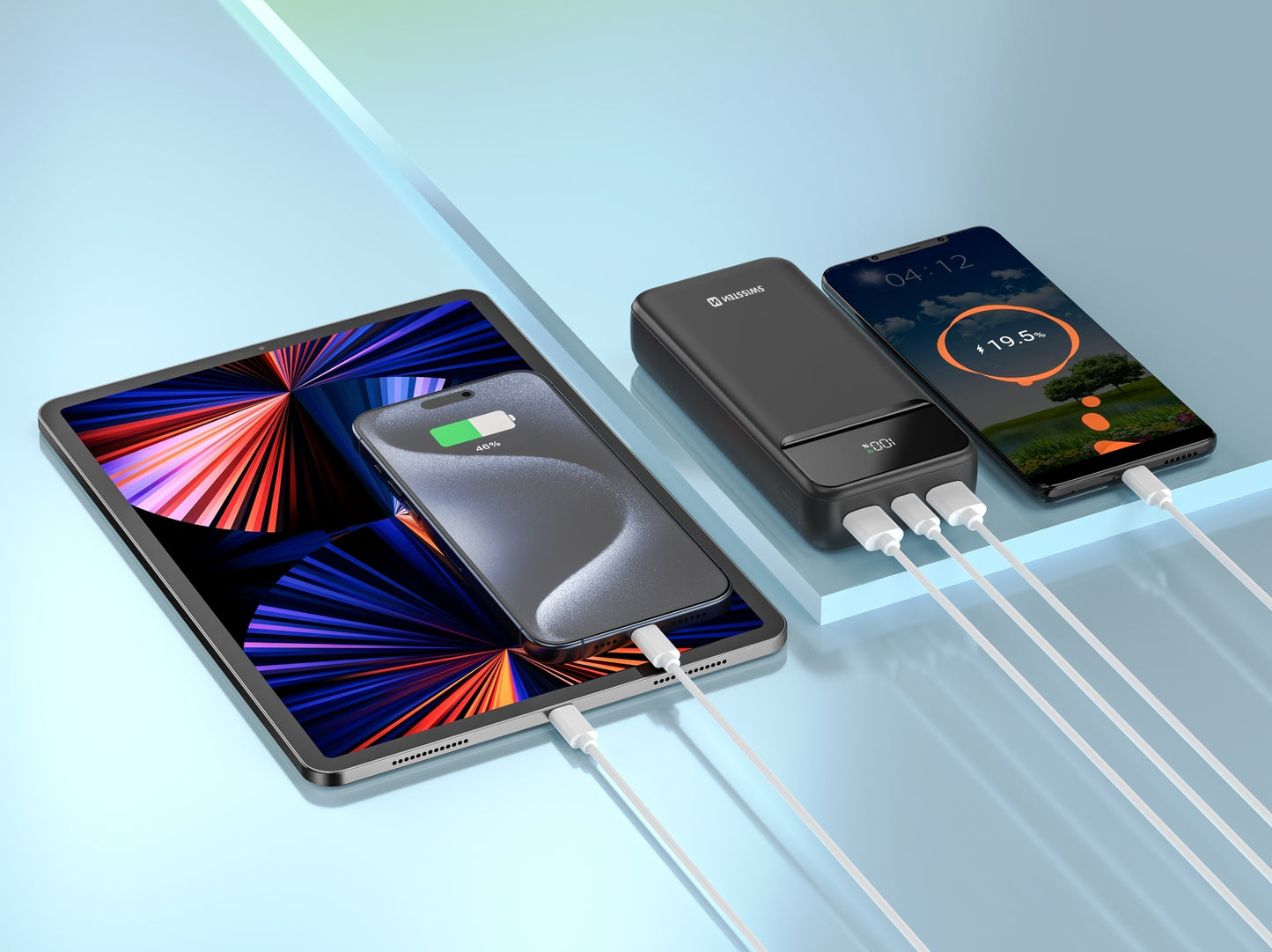 SWISSTEN POWER BANK 20000mAh CON LED DISPLAY POWER LINE II 22W 22013947