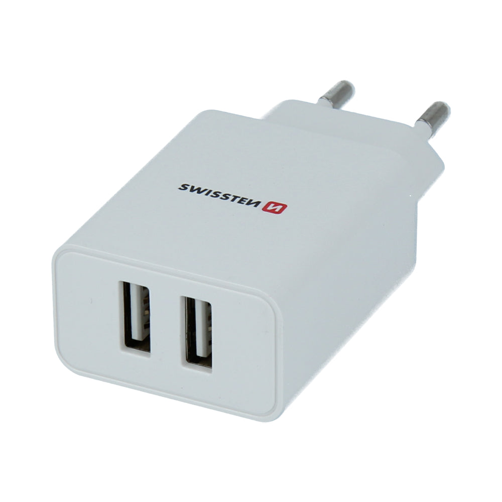 SWISSTEN CARICABATTERIE 10,5W CON 2 PORTE USB SMART IC 22034000