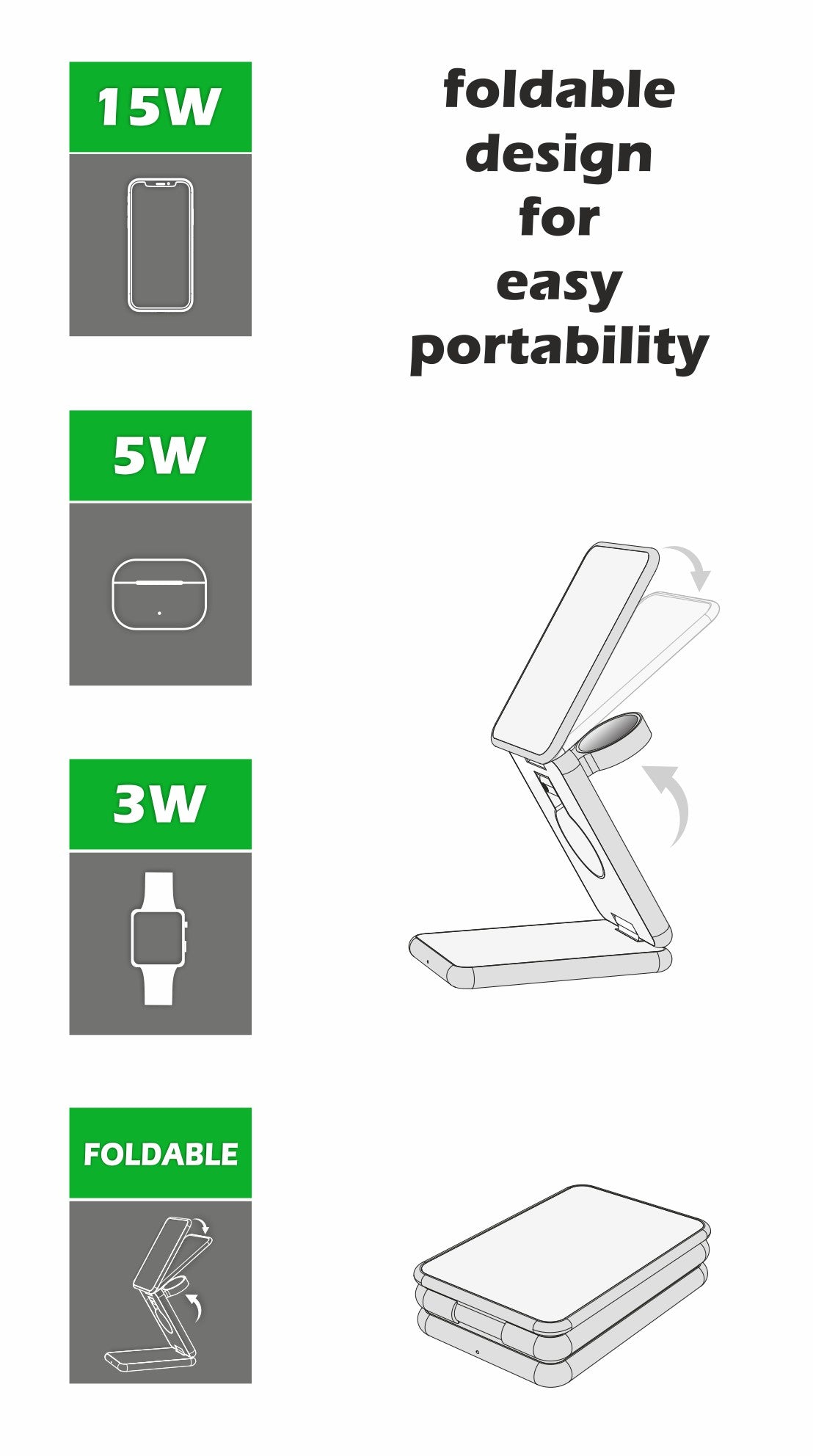 SWISSTEN SUPPORTO DI RICARICA 3 IN 1 DA SCRIVANIA MAGSAFE COMPATIBILE 22055550