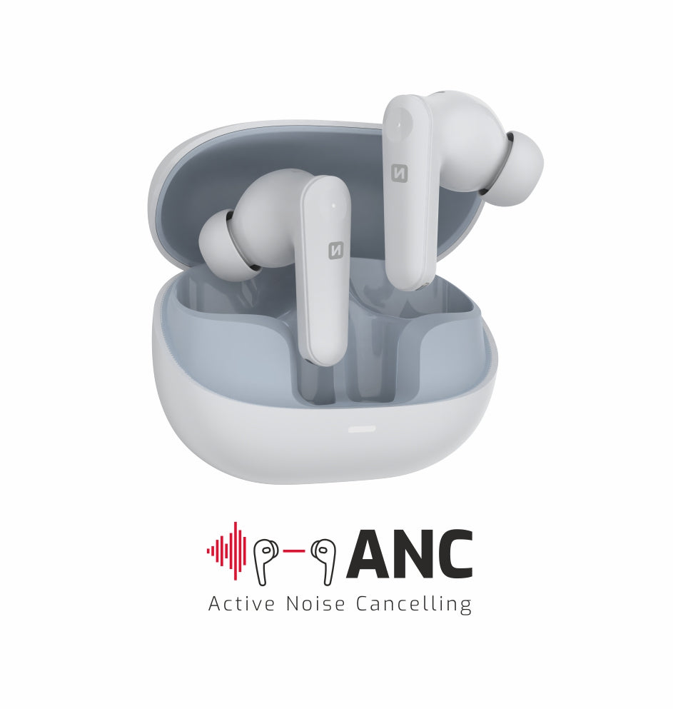 SWISSTEN FOCUS TWS BLUETOOTH 5.3 EARPHONES ANC (ACTIVE NOICE CANCELLING) AURICOLARI SENZA FILI STEREO BIANCHI 51500100