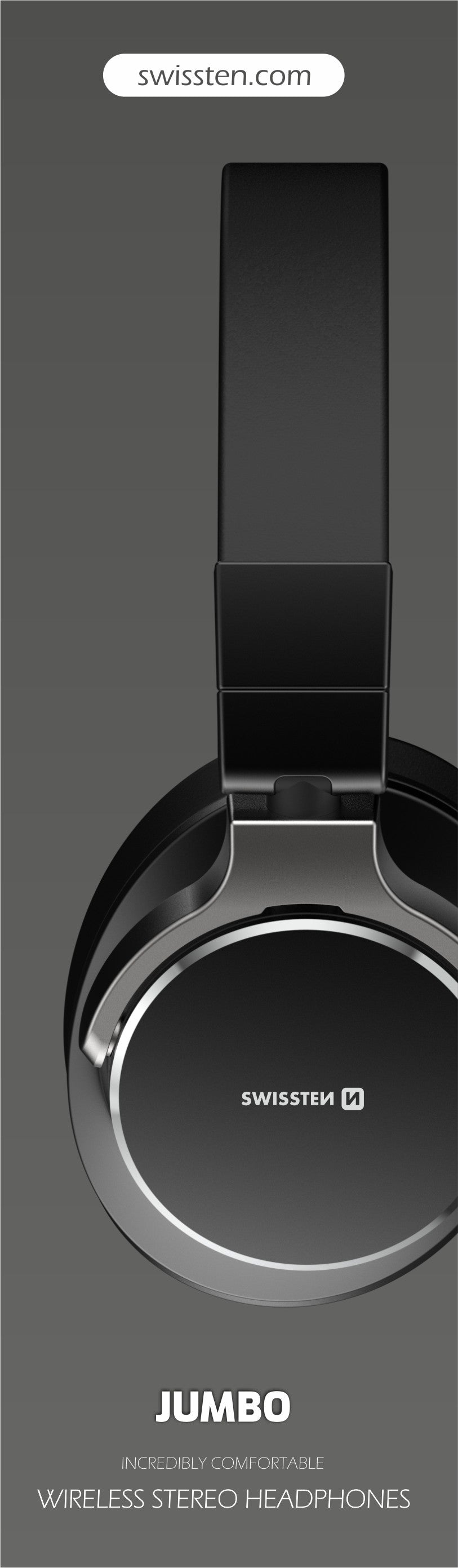 SWISSTEN CUFFIE JUMBO BLUETOOTH 5.3 COLORE NERO CON MICROFONO 52510600