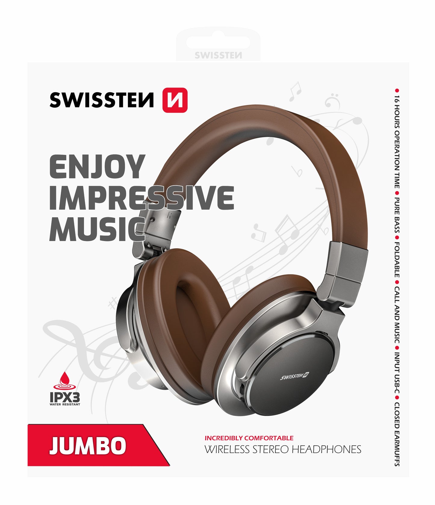 SWISSTEN CUFFIE JUMBO BLUETOOTH 5.3 COLORE CUOIO CON MICROFONO 52510610