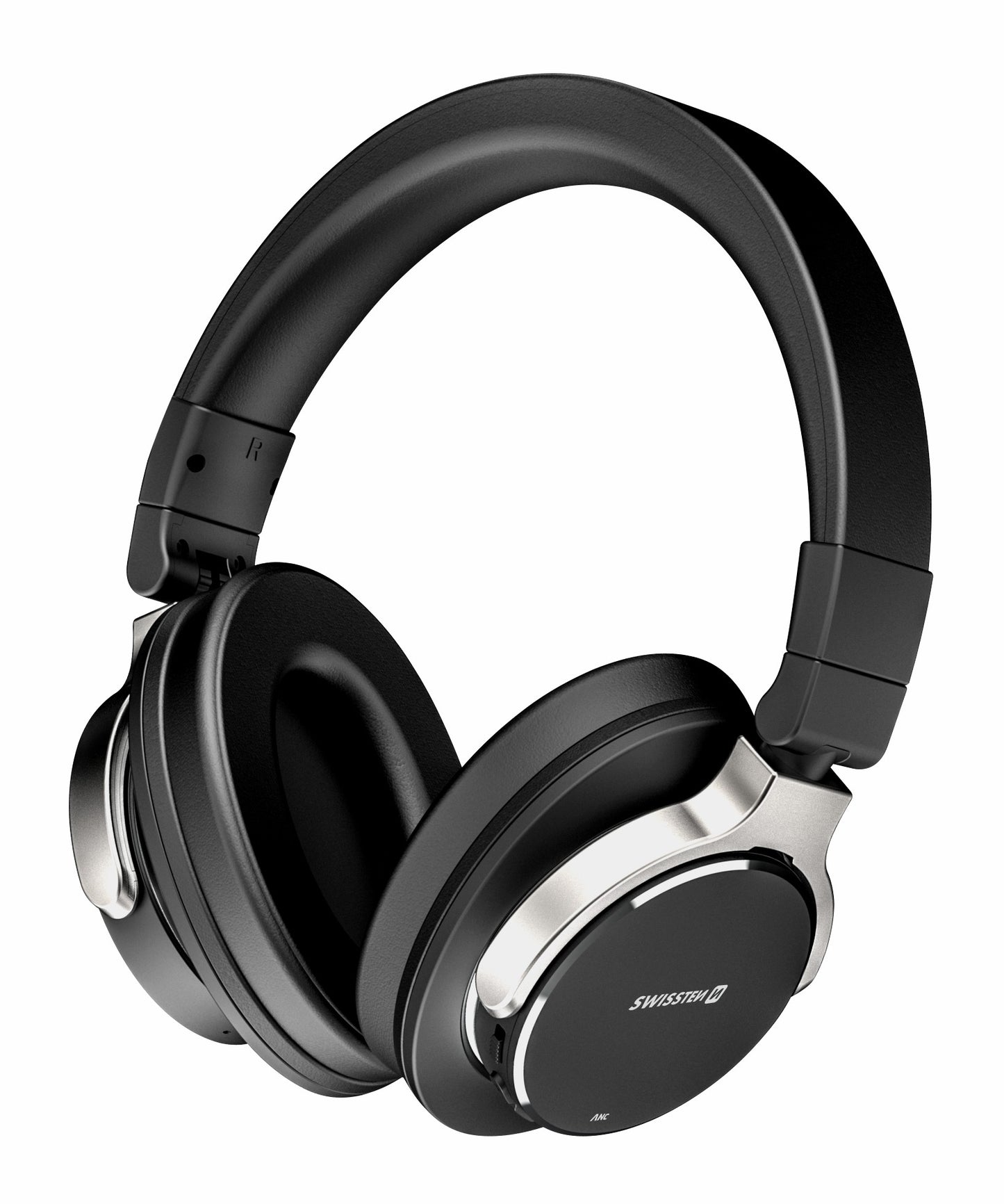 SWISSTEN CUFFIE JUMBO BLUETOOTH 5.3 ANC (ACTIVE NOICE CANCELLING) COLORE NERO CON MICROFONO 52510700