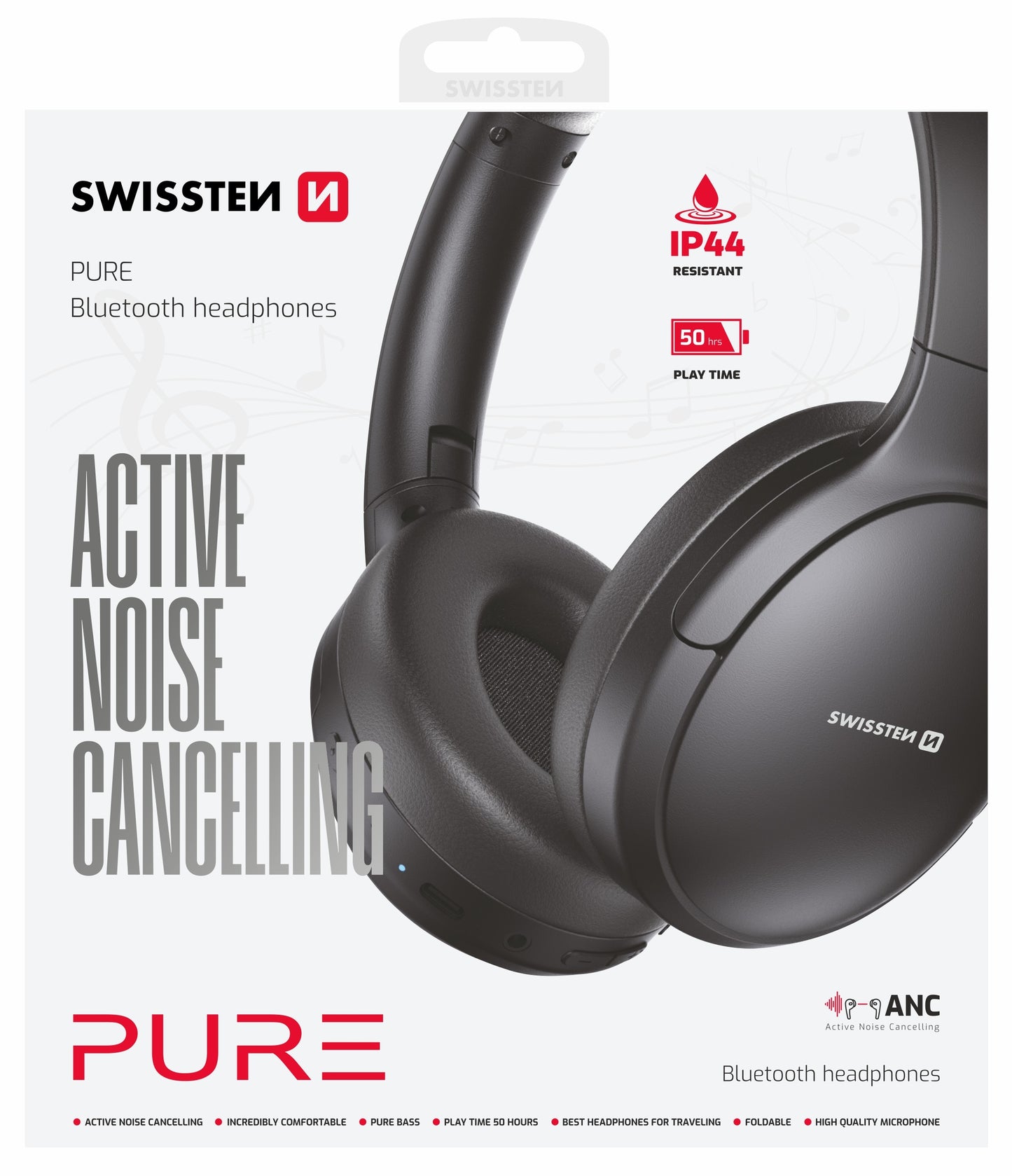 SWISSTEN CUFFIE STEREO BLUETOOTH 5.3 ANC (ACTIVE NOICE CANCELLING)