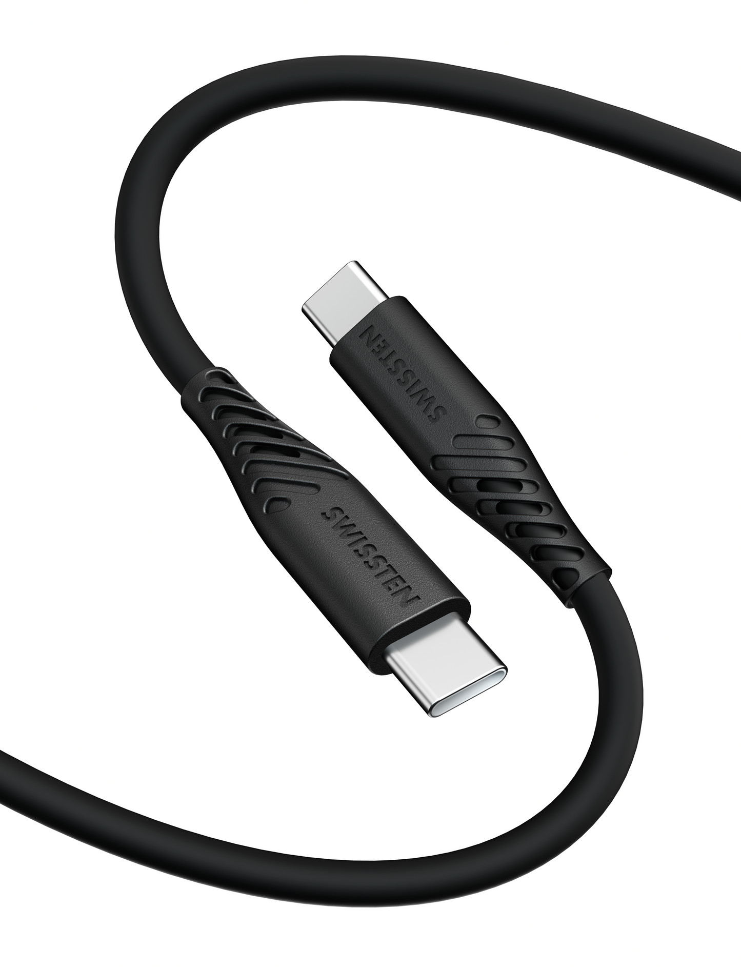 SWISSTEN CAVO DATI GOMMATO USB-C / USB-C NERO DA 1,5 MT 3A 60W 71532010