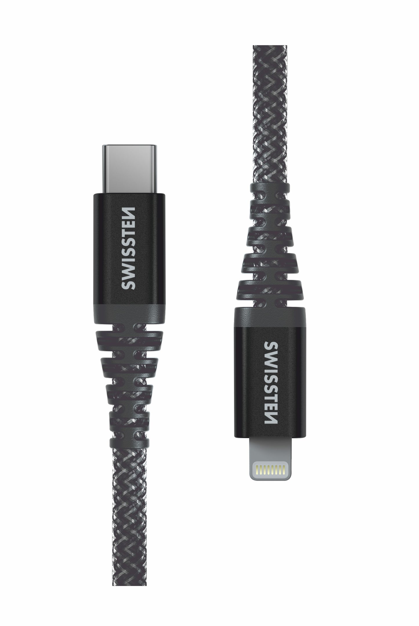 SWISSTEN CAVO DATI KEVLAR ANTRACITE USB-C / LIGHTNING DA 1,5 MT 3A 60W 71544010