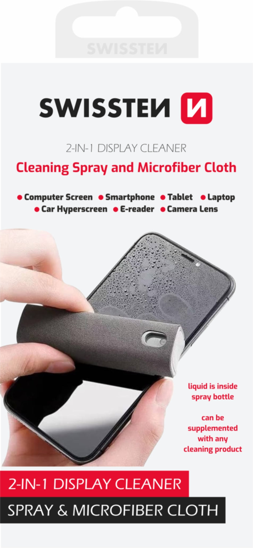 SWISSTEN SET PULIZIA SCHERMO CLEANER DISPLAY SPRAY 87800900