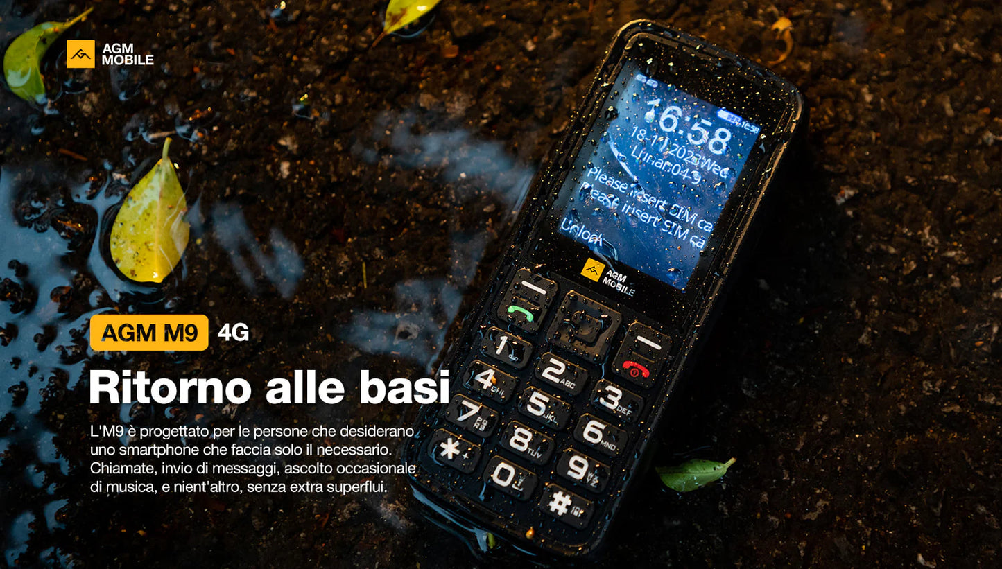 TELEFONO CELLULARE AGM M9 4G RUGGED RINFORZATO RESISTENTE