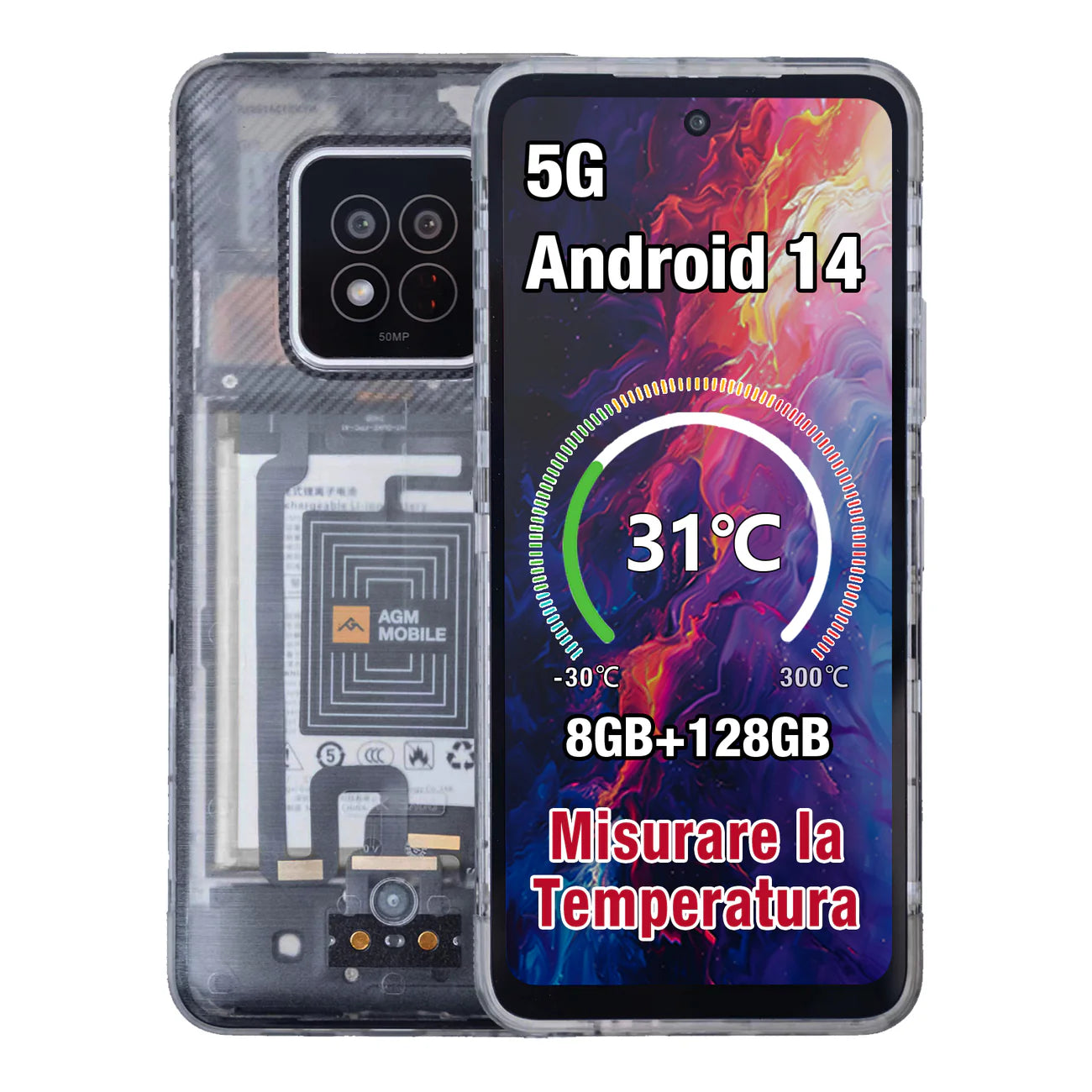 SMARTPHONE AGM 5G IMPERMEABILE RESISTENTE AGLI URTI P68/IP69K/MIL-STD-810H X6 PHANTOM