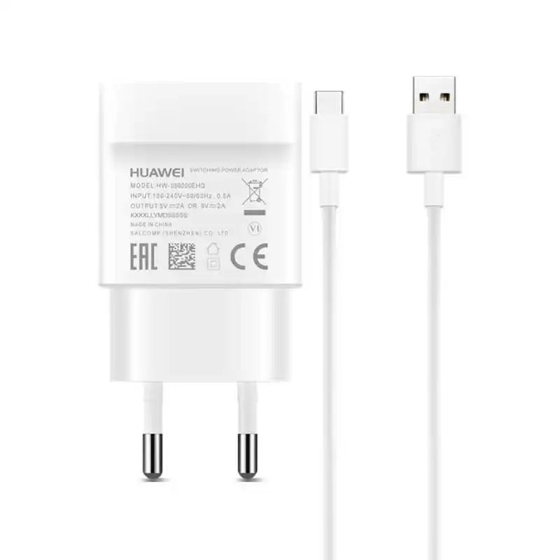 HUAWEI CARICABATTERIE ORIGINALE USB-A 18W AP32 HW-059200EHQ CON CAVO USB-A USB-C