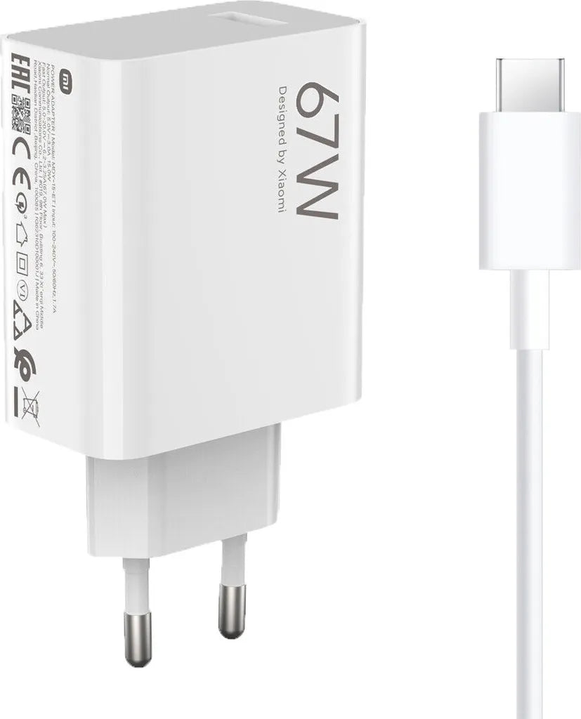 XIAOMI CARICABATTERIE ORIGINALE USB-A 67W HYPER CHARGE COMBO CON CAVO USB-A USB-C BHR9465EU MODELLO MDY-12-EH