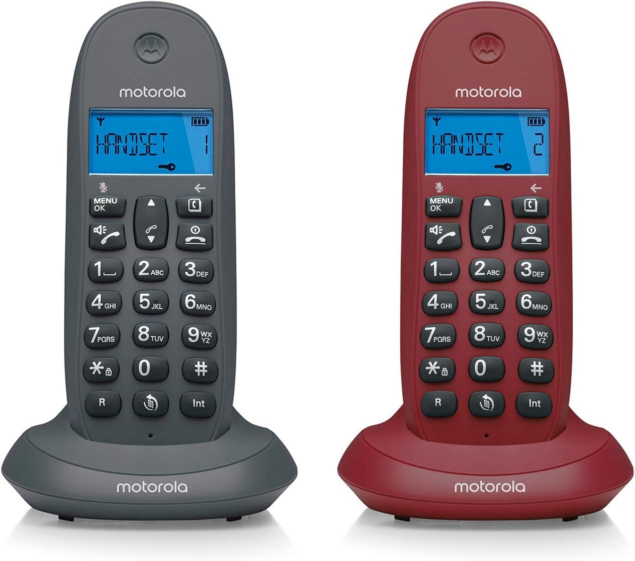 MOTOROLA TELEFONO DUO CORDLESS CON VIVAVOCE DISPLAY ILLUMINATO BLOCCO CHIAMATE C1002LB+