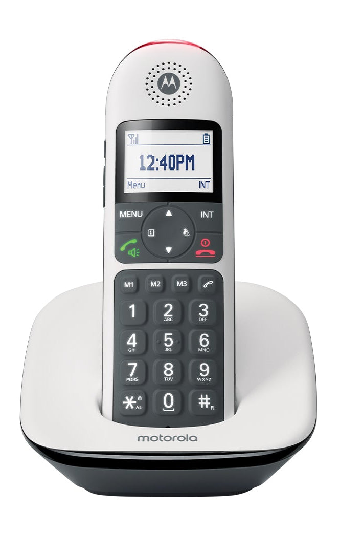 MOTOROLA TELEFONO CORDLESS CON VIVAVOCE TASTI GRANDI ILLUMINATI AVVISO LUMINOSO COMPATIBILE CON APPARECHI ACUSTICI CD5001