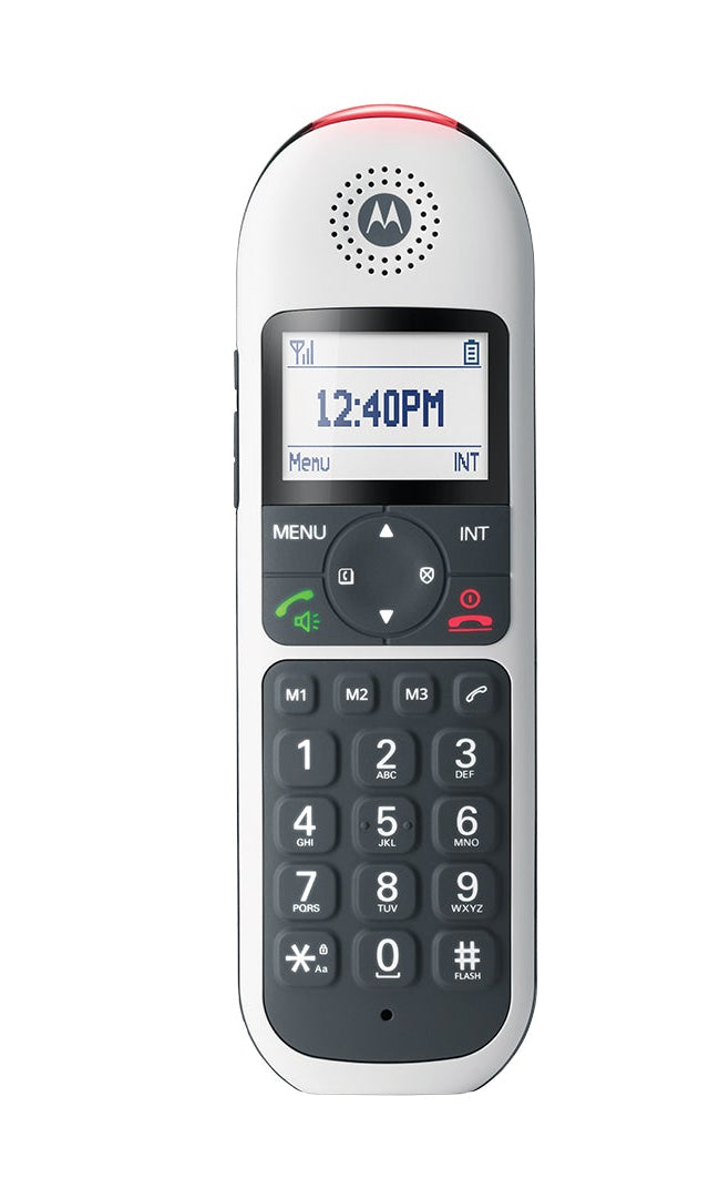 MOTOROLA TELEFONO CORDLESS CON VIVAVOCE TASTI GRANDI ILLUMINATI AVVISO LUMINOSO COMPATIBILE CON APPARECHI ACUSTICI CD5001