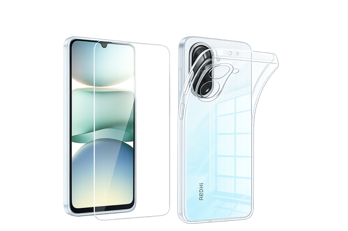 KIT CUSTODIA TRASPARENTE E PROTEZIONE VETRO PER XIAOMI REDMI A5