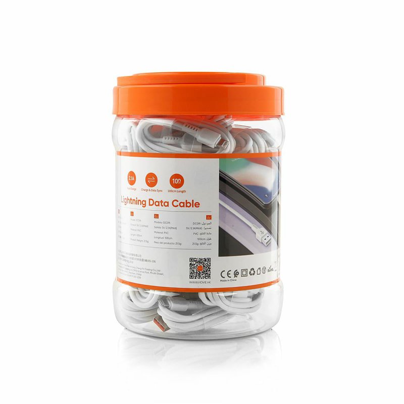CAVO DATI PVC USB-A USB-C DA 1,0 MT BARATTOLO 30 PEZZI VIDVIE DC09LIGHTNING