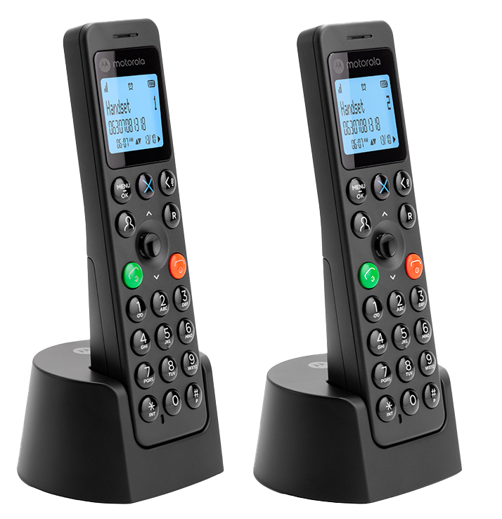 MOTOROLA TELEFONO CORDLESS CON VIVAVOCE BLOCCO CHIAMATE DISPLAY ILLUMINATO DOT202