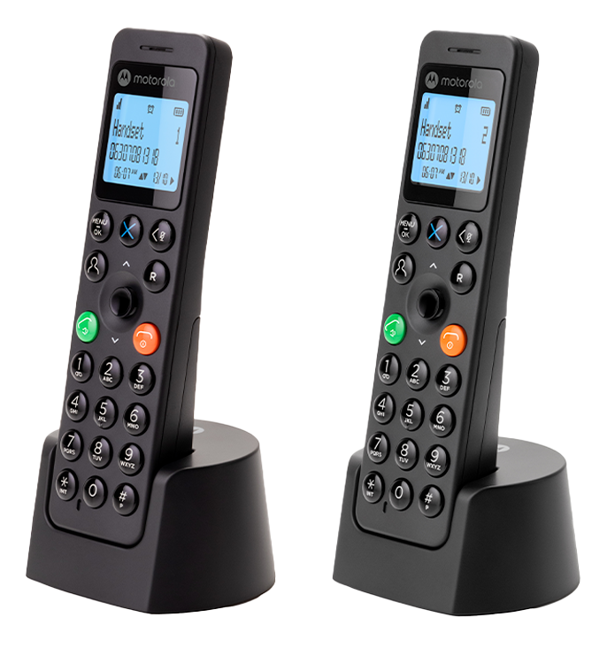 MOTOROLA TELEFONO CORDLESS CON VIVAVOCE BLOCCO CHIAMATE DISPLAY ILLUMINATO DOT202