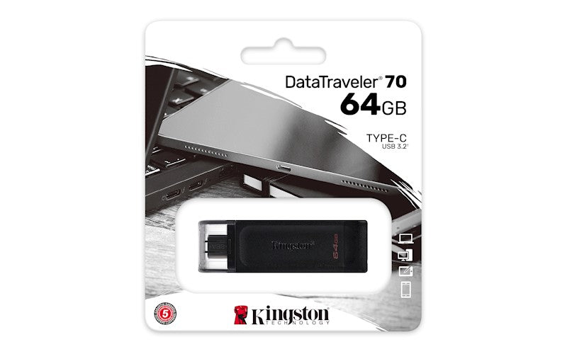 KINGSTON PENDRIVE DATA TRAVELER USB-C 64GB USB 3.2 GEN1 DT70/64GB