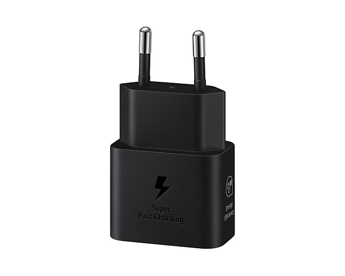 SAMSUNG CARICABATTERIE ORIGINALE UNIVERSALE TYPE-C NERO SUPER FAST CHARGING 25W EP-T2510NBEGWW