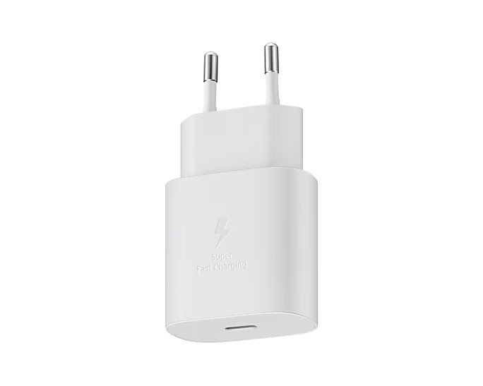 SAMSUNG CARICABATTERIE ORIGINALE UNIVERSALE TYPE-C BIANCO SUPER FAST CHARGING 25W EP-TA800-GH44-03055A