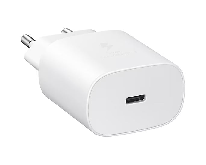 SAMSUNG CARICABATTERIE ORIGINALE UNIVERSALE TYPE-C BIANCO SUPER FAST CHARGING 25W EP-TA800-GH44-03055A