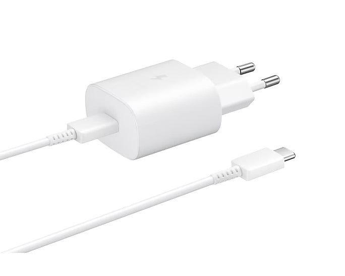 SAMSUNG CARICABATTERIE ORIGINALE USB-C SUPER FAST CHARGING 25W CON CAVO USB-C USB-C EP-TA800XWEGWW