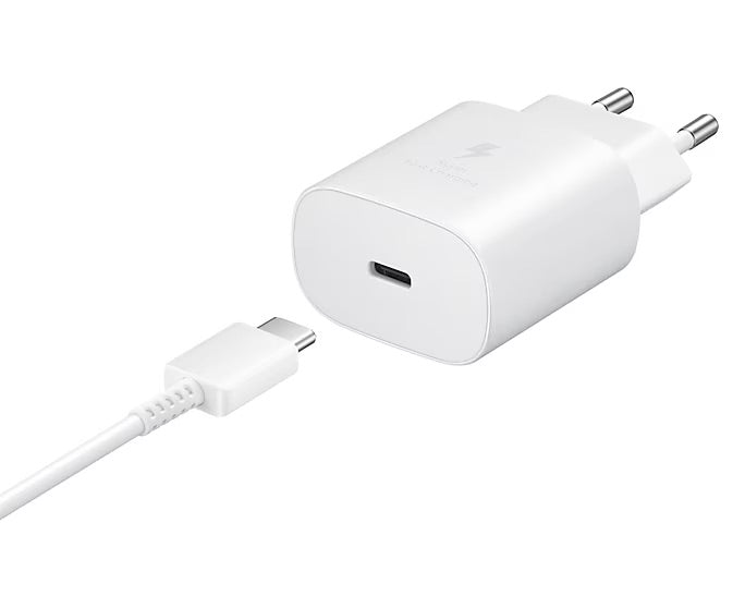 SAMSUNG CARICABATTERIE ORIGINALE USB-C SUPER FAST CHARGING 25W CON CAVO USB-C USB-C EP-TA800XWEGWW