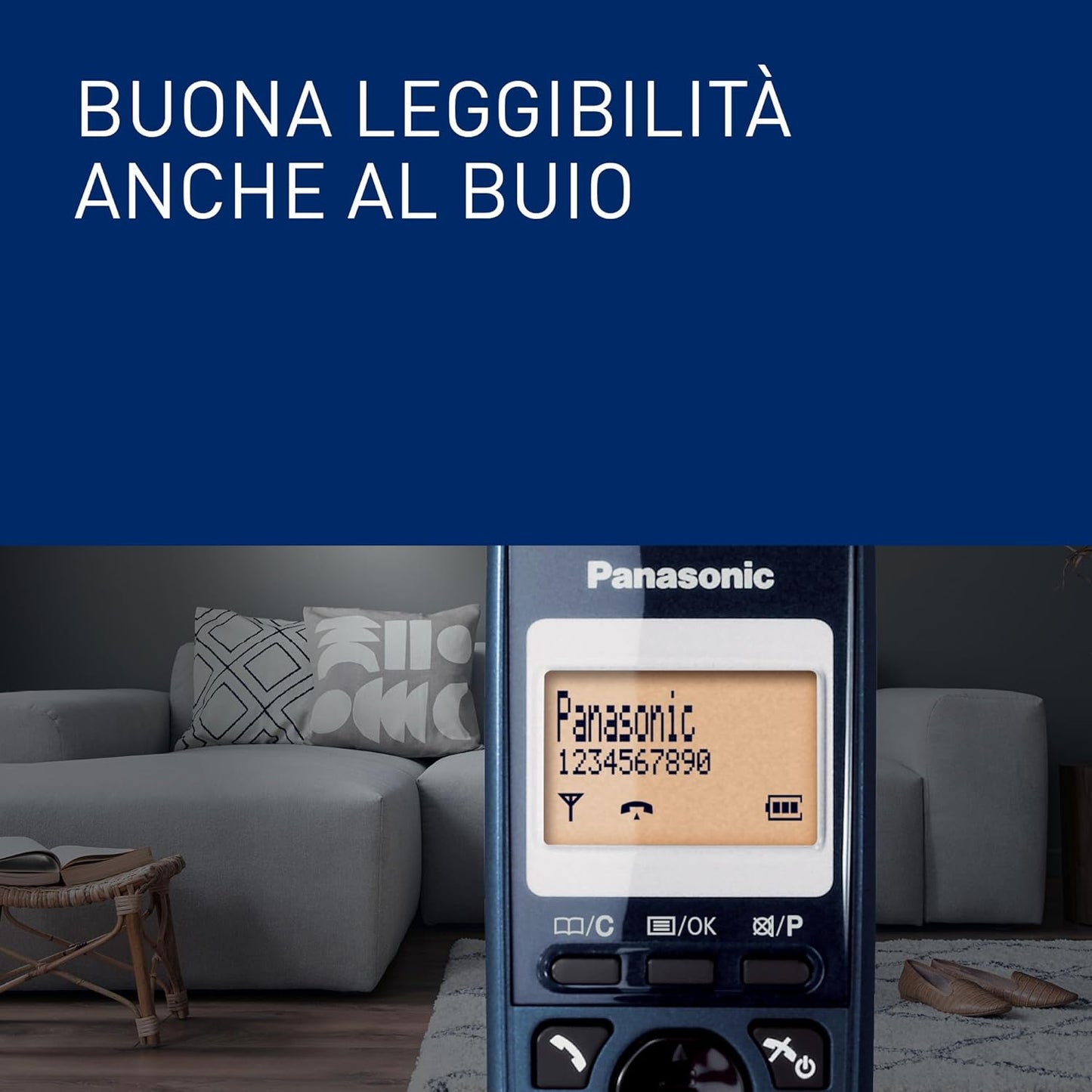 PANASONIC TELEFONO CORDLESS CON VIVAVOCE COLORE BLU KX-TGC2511JTC