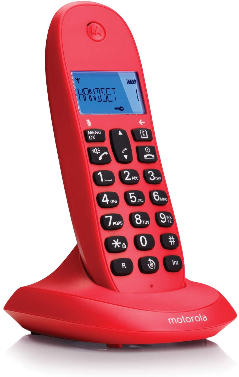 MOTOROLA TELEFONO CORDLESS CON VIVAVOCE DISPLAY ILLUMINATO BLOCCO CHIAMATE C1001LB+ Cherry