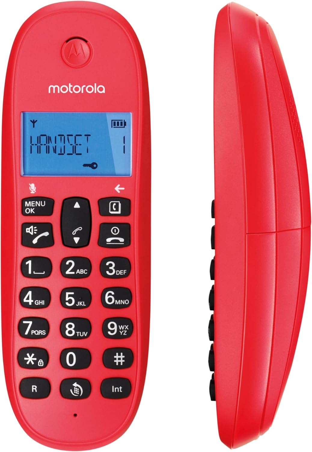 MOTOROLA TELEFONO CORDLESS CON VIVAVOCE DISPLAY ILLUMINATO BLOCCO CHIAMATE C1001LB+ Cherry