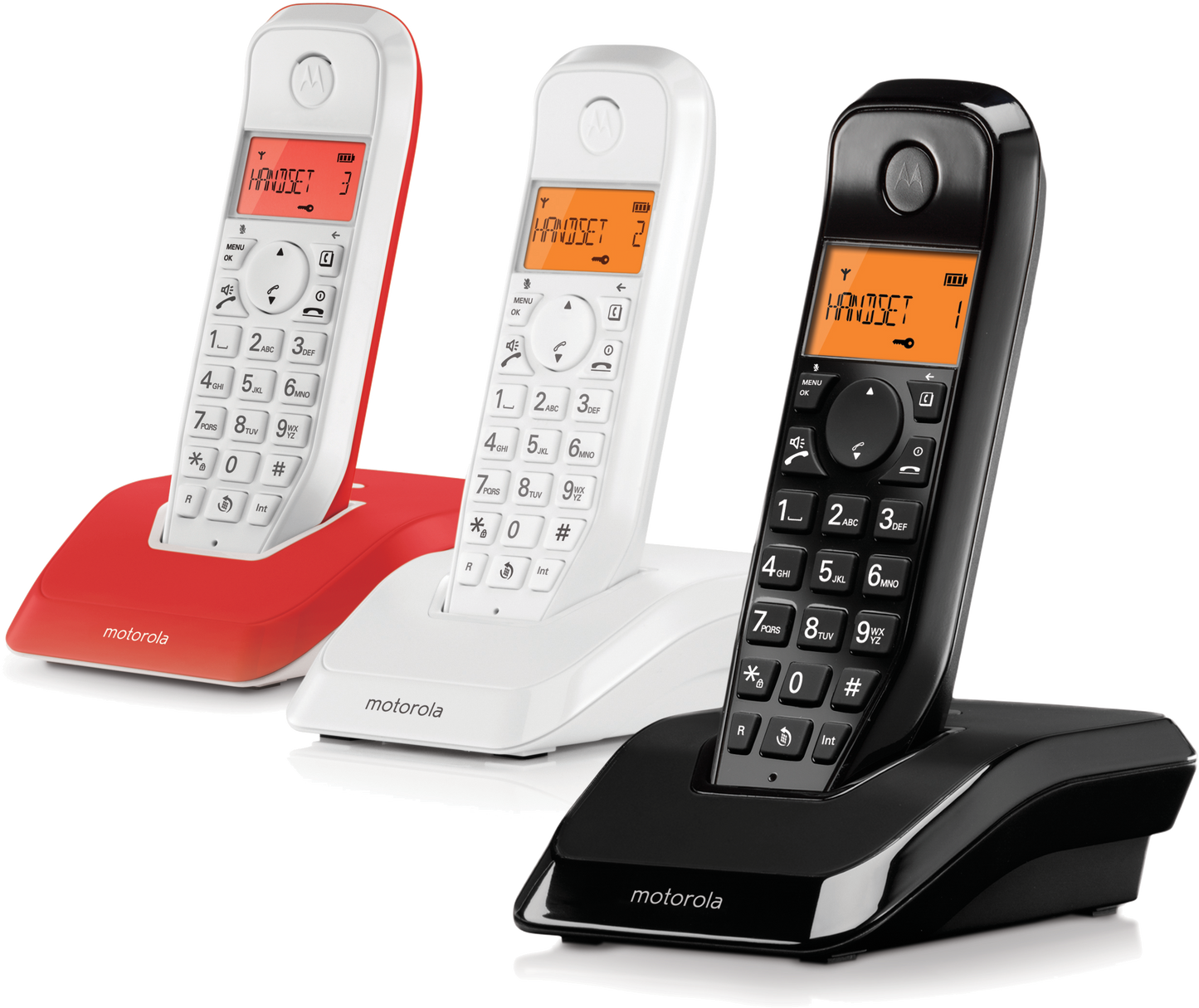 MOTOROLA TELEFONO CORDLESS TRIO CON VIVAVOCE FUNZIONE MUTE INTERCOMUNICANTE S1203
