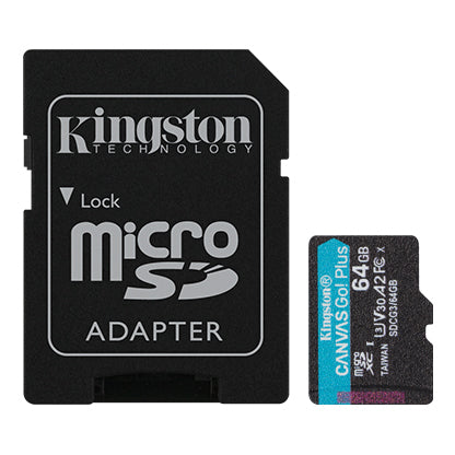 KINGSTON microSDHC 64GB CANVAS SELECT PLUS CLASSE 10 SDCG3/64GB FINO A 170 MB/s CON ADATTATORE