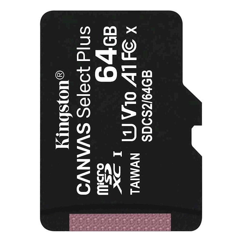 KINGSTON microSDHC 64GB CANVAS SELECT PLUS CLASSE 10 SDCS2/64GBSP