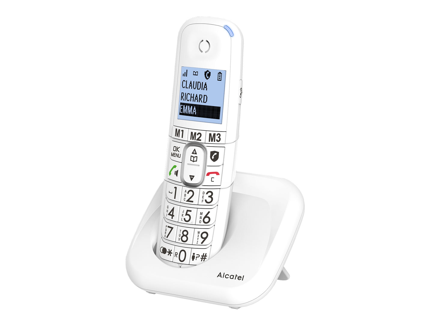 ALCATEL TELEFONO CORDLESS CON VIVAVOCE TASTI E NUMERI GRANDI TRE MEMORIE DIRETTE BLOCCO CHIAMATE XL785 BIANCO