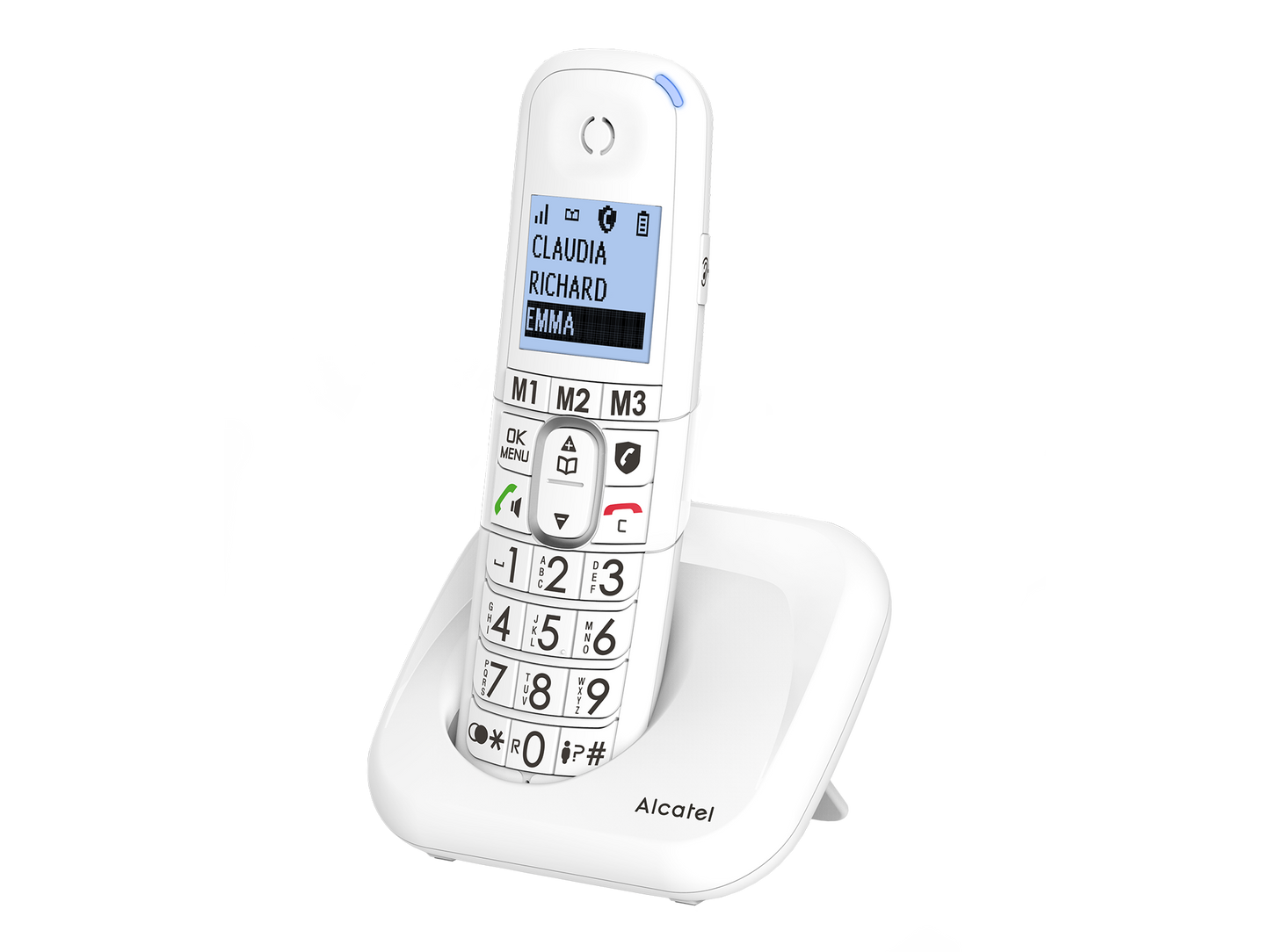 ALCATEL TELEFONO CORDLESS CON VIVAVOCE TASTI E NUMERI GRANDI TRE MEMORIE DIRETTE BLOCCO CHIAMATE XL785 BIANCO