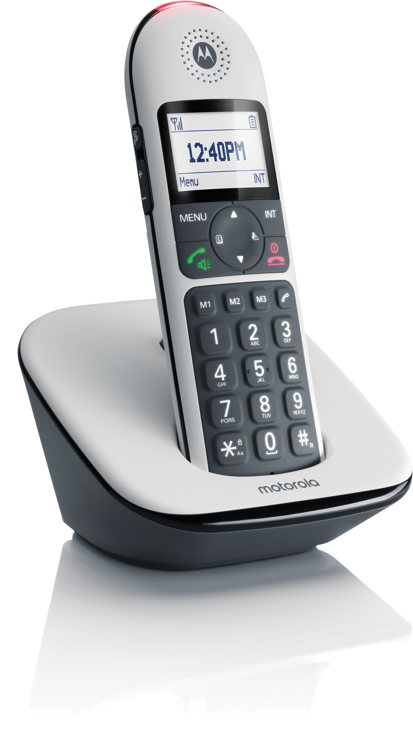MOTOROLA TELEFONO CORDLESS CON VIVAVOCE TASTI GRANDI ILLUMINATI AVVISO LUMINOSO COMPATIBILE CON APPARECHI ACUSTICI CD5001