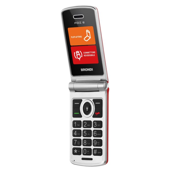 TELEFONO CELLULARE PER ANZIANI FACILE A CONCHIGLIA BRONDI FOX S ROSSO