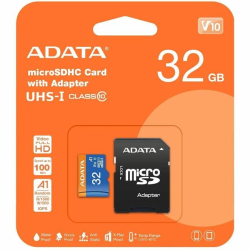ADATA microSDHC 32GB CLASSE 10 UHS-1 U1 CON ADATTATORE AUSDH32GUICL10A1-RA1