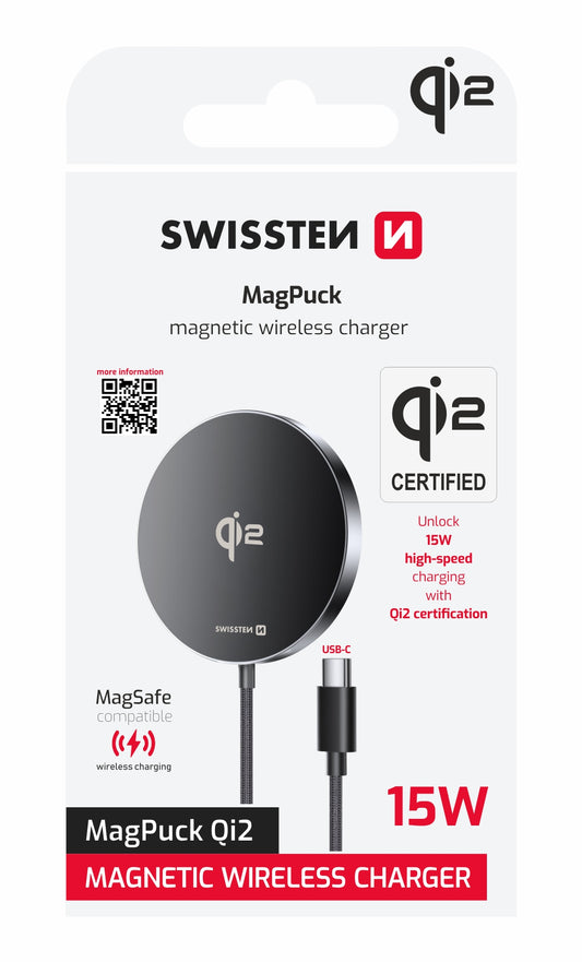 SWISSTEN BASETTA CARICABATTERIA WIRELESS Qi2 MAGSAFE 15W 22055560