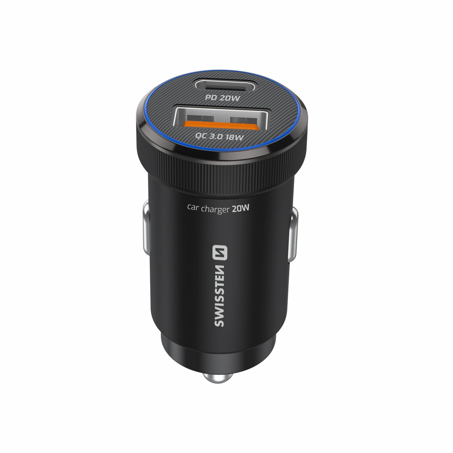 SWISSTEN CAR CHARGER 20W DUO (USB-A+USB-C) 20111901