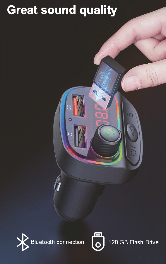 SWISSTEN TRASMETTITORE FM BLUETOOTH 5.3 MP3 WAV COMPATIBILE CON ASSISTENTI VOCALI: SIRI, ALEXA, GOOGLE ASSISTANT 20114031