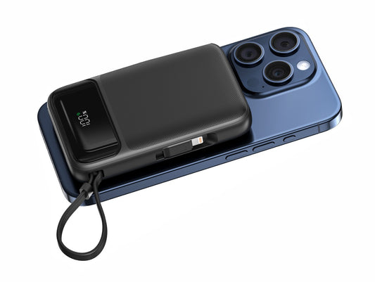 SWISSTEN POWER BANK 10000mAh CON LED DISPLAY Qi MagSafe CON CAVI INTEGRATI USB-C E LIGHTNING 22.5W 22013933