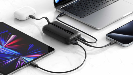 SWISSTEN POWER BANK 10000mAh VOLTBOX CON LED DISPLAY E CAVI INTEGRATI USB-C E LIGHTNING 35W 22013936