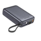 SWISSTEN POWER BANK 20000mAh CON LED DISPLAY E CAVI INTEGRATI USB-C E LIGHTNING 22013945