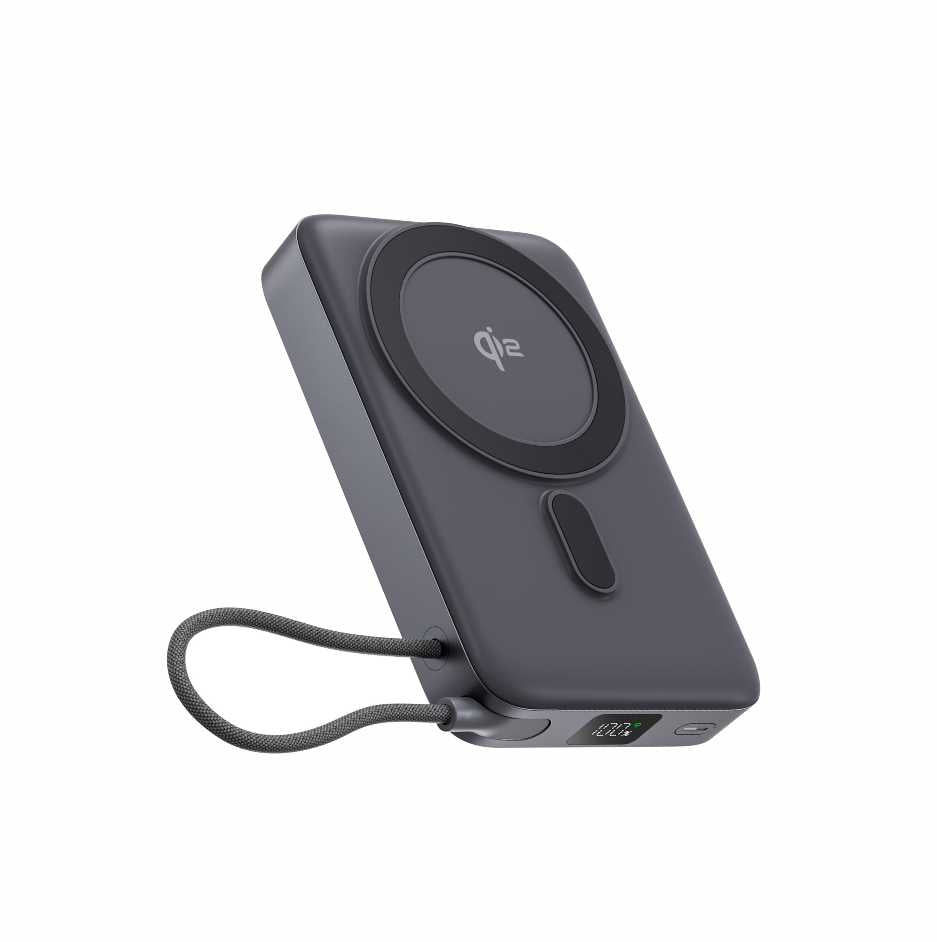 SWISSTEN POWER BANK 10000mAh CON LED DISPLAY Qi2 MagSafe CON CAVO INTEGRATO USB-C 35W 22013979