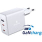 SWISSTEN CARICABATTERIE 70W TRIO (DUE PORTE USB-C ED UNA USB-A) POWER DELIVERY GaN QUICK CHARGER 3.0 22054100